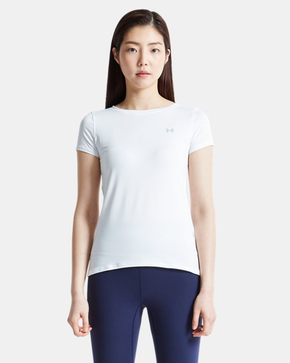 Women's HeatGear® Armour Short Sleeve in White image number 1